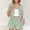 *Army Green, variant on Women's Striped 2 Piece Outfit, Short Sleeve Button Down Shirt and Elastic Waist Shorts Set Purple,Women's Plus XL