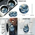 thumbnail image 5 of Yuyamidu Blue Marble Print Car Seat Covers Full Set of 12 Universal Front Back Seat Cover and Steering Wheel Cover Seatbelt Strap Pad Cup Holders Keychain, 5 of 6
