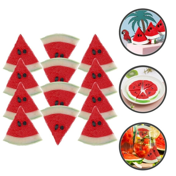 PTOOTP Watermelon Slices Model Decor Red Ldpe 12Pcs