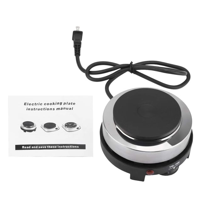 FTVOGUE 110V Mini Estufa Eléctrica 500W,Estufa Eléctrica Portátil Multifuncional de Temperatura Ajustable para Calentar Leche, Café, Té