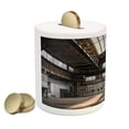 thumbnail image 2 of Industrial Piggy Bank, Inside a Hangar Old Architecture Construction Urban Life Timeworn Windows, Ceramic Coin Bank Money Box for Cash Saving, 3.6" X 3.2", Brown White Grey, by Ambesonne, 2 of 4