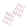thumbnail image 5 of Prensa francesa en las uñas Uñas acrílicas largas con diamantes de imitación Ataúd Uñas falsas Uñas rosadas JAMW Sencillez, 5 of 5