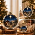 thumbnail image 4 of Sahpxhe Christmas Ornaments, Clear Ball Nativity Stable Scene Printed Hanging Decor for Christmas Tree Window Home Decorations, 4 of 6