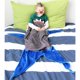 thumbnail image 5 of Manta de cola de tiburón sirena doble polar polar tiburón acogedor cálido en sofá cama regalo de cumpleaños de Navidad para niños adolescentes saco de dormir Adepaton XSD-816, 5 of 6