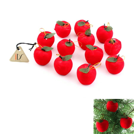 12 pcs Christmas red apples christmas tree ornament hanging XMAS party