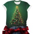 thumbnail image 4 of jobturf Christmas Shirts for Women Festival Fashion Xmas Tree Graphic Tees Soft Comfy Blouse Holiday Crewneck Short Sleeve T Shirt, 4 of 5
