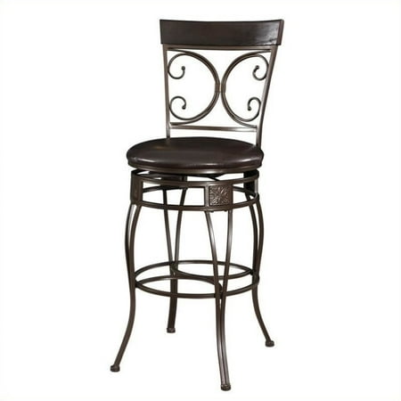 Big and Tall Back to Back Scroll 30" Bar Stool, Dark Bronze