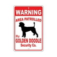 thumbnail image 1 of Warning Area Patrolled By Golden Doodle Dog Owner Novelty Aluminum 12"x18" Sign, 1 of 1