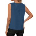 thumbnail image 6 of Duoif Womens Tank Tops V-Neck Business Tank, Cotton Linen Camisole Blouse Going Out Tops for Women Navy L, 6 of 7