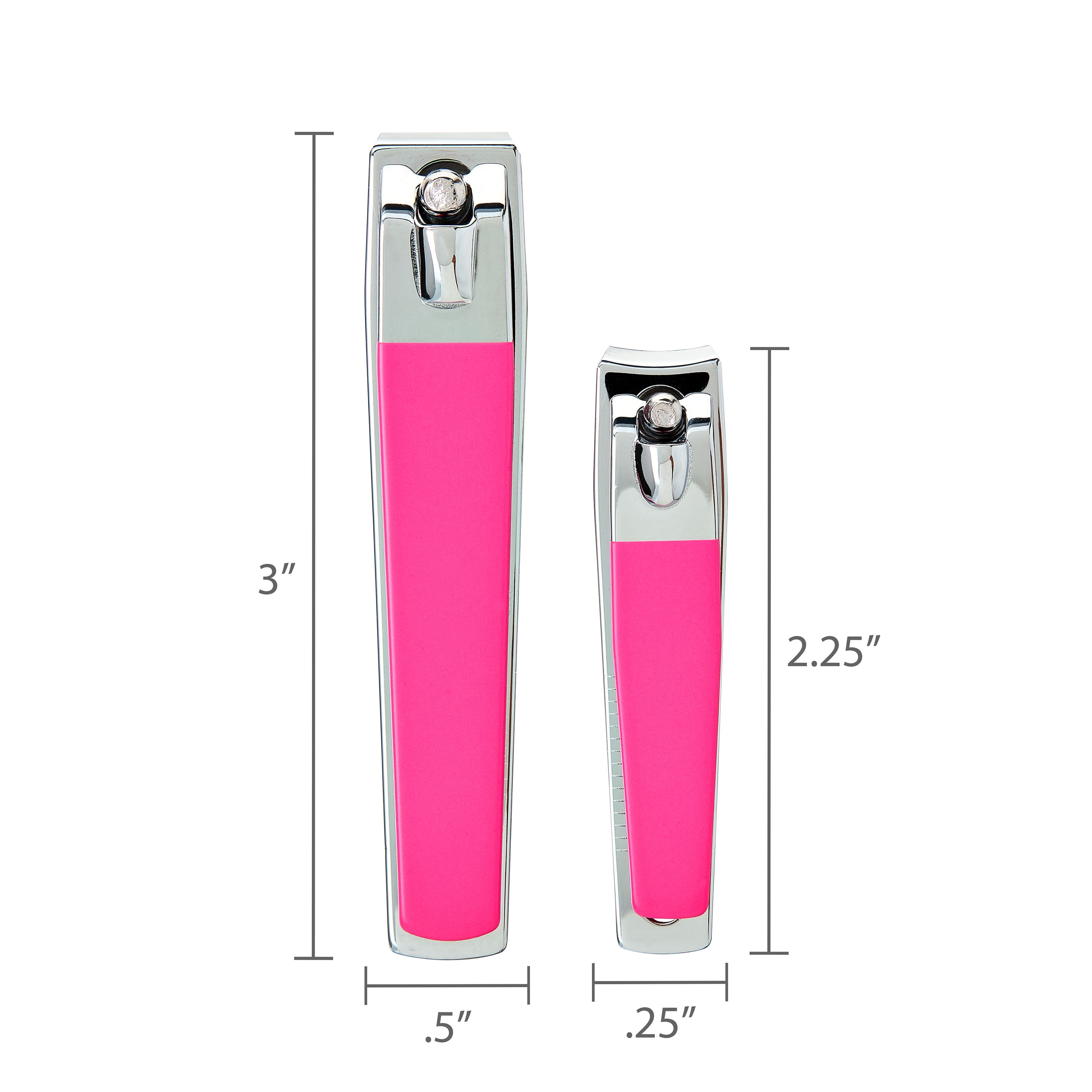 Walmart Care & Fix Fashion Fingernail & Toenail Clippers, Pink, 2 Pieces