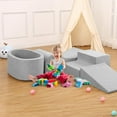 thumbnail image 5 of Danolapsi 5 pcs Foam Climbing Blocks for Toddlers, Light Grey Foam Soft Play Set with Small Ball Pit Playground for Children, 5 of 8