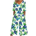 thumbnail image 3 of TaTaai Womens Casual One Piece Jumpsuit V-Neck Short Sleeve Back Zipper Side Pockets Solid Color Loose Fit Long Pants for Summer Daily Wear Gift, 3 of 5