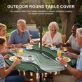 thumbnail image 3 of Round Outdoor Tablecloth with Umbrella Hole and Zipper, Green Ombre Tablecloth with Elastic Waterproof, Abstract Art Moire Ocean Waves Patio Table Covers for 55" - 60" Picnic Pool Tables, 3 of 9