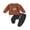 Brown, variant on Bagilaanoe 2PCS Toddler Baby Boy Long Pants Set Print Long Sleeve Sweatshirt Pullover Tops + Drawstring Sweatpants 6M 12M 18M 24M 3T Kids Casual Sweatsuits