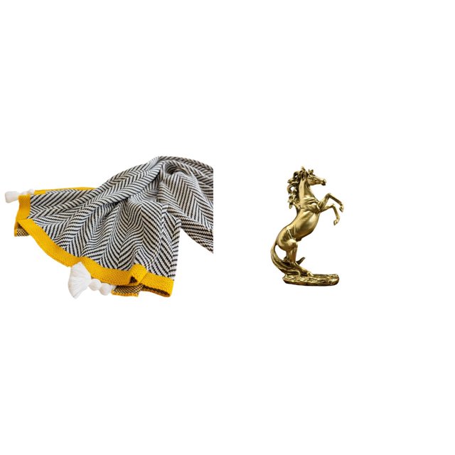 Manta de rayas estilo rústico con figura de caballo hecha a mano, ideal para decorar el dormitorio, el sofá, la cama, la silla o como elegante