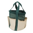 thumbnail image 4 of Garden Tool Tote, Comfortable Handle Round Garden Tools Bag Large Capacity 6 Pockets  For Gardener For Men Green With Cream Color,Dark Blue With Cream Color, 4 of 8