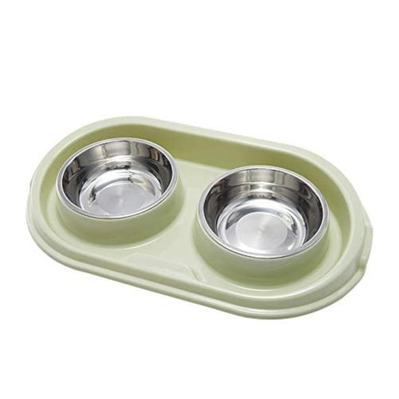 Mxcell Cuencos Dobles Para Comida Para Perros Y Gatos Cuencos Para Mascotas De Acero Inoxidable Cuencos De Agua Para Perros Con Estación De Pp Antiderrames Y Antideslizante Alimentador De Agua Para Ga