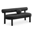 thumbnail image 1 of Meridian Furniture Parlor Black Boucle Fabric Bench, 1 of 16