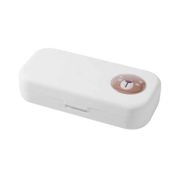 SLYNSHome Plastic Pencils Case Double Layer Large Capacity Pencil Box,White Hard Pen Case with Snap-tight Lid for Office Supplies Storage Organizer