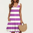 thumbnail image 2 of hotojiny Women's Summer Sundress Casual Sleeveless Crewneck Beach Dresses with Pockets Fashion Soft Striped Dress, 2 of 5