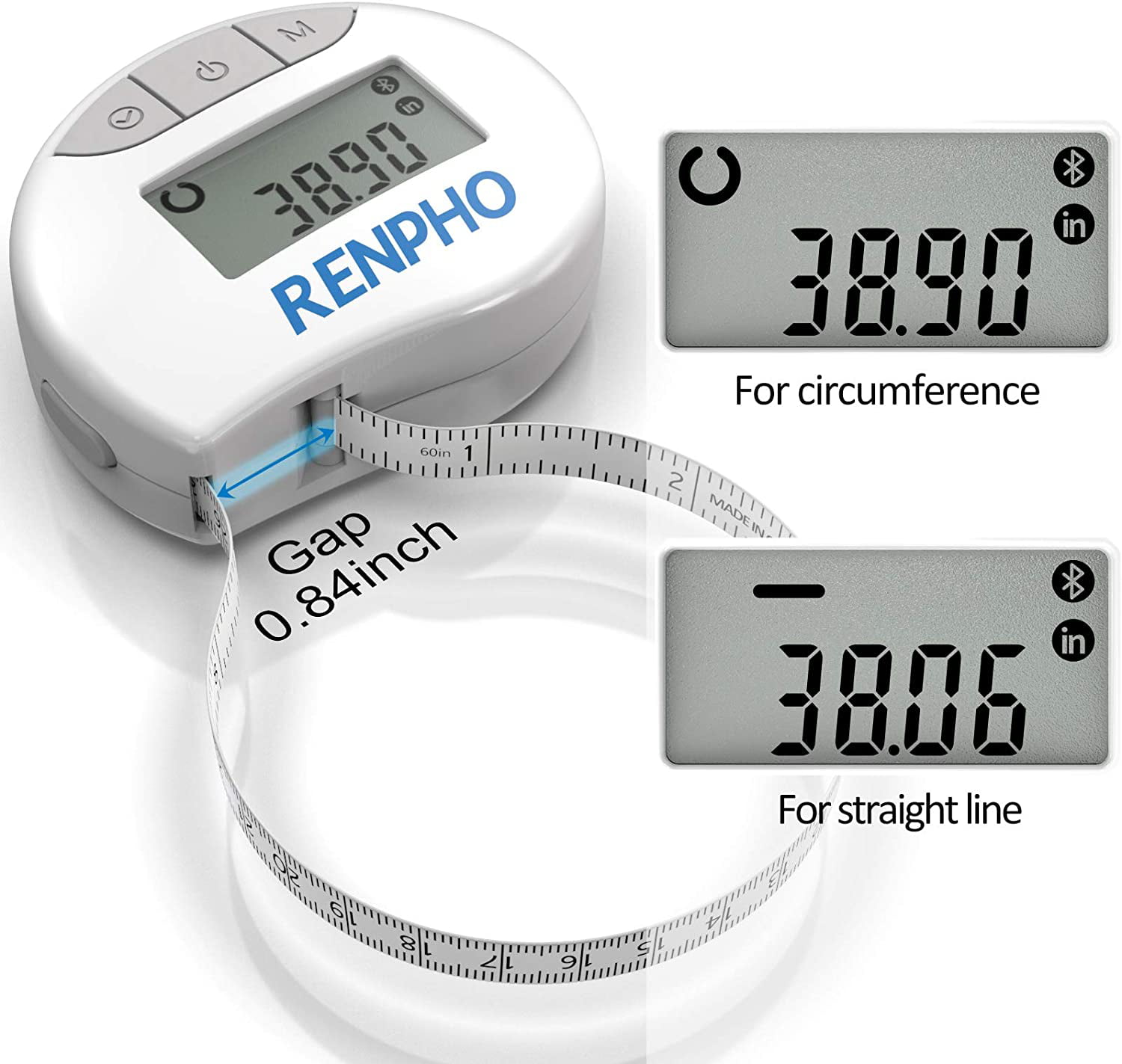 Body Tape Measure with Smart App RENPHO Bluetooth Measuring Tapes for Body 