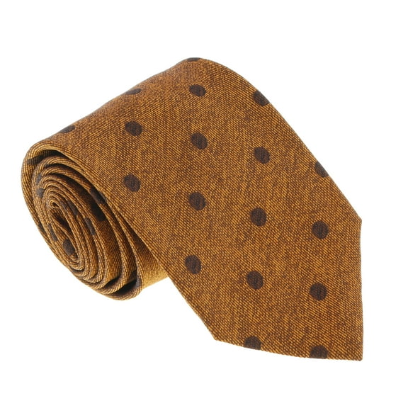 U5092 Brown/Gold Polka Dot 100% Silk Tie