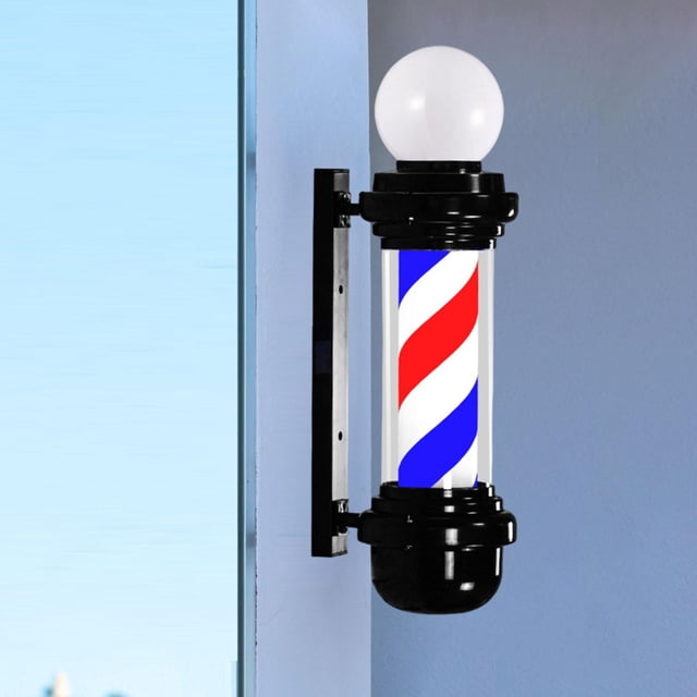 Luz de poste de peluquero de 23,6 pulgadas,Señal abierta de peluquería,Señales clásicas,Luz de señal abierta de salón impermeable para salón al aire l rojo azul