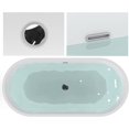 thumbnail image 3 of HEATGENE 62 Inches Acrylic Freestanding Bathtub Contemporary Soaking Tub Oval Modern Bathtub Easy to Install UPC Certified Drain & Overflow Assembly Included, 3 of 6