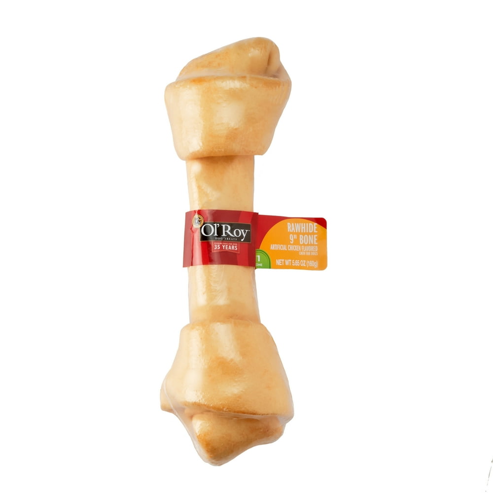 Ol' Roy Artificial Chicken Flavored Rawhide Bone Dog Chew, 9" Walmart