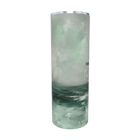 Isaiah 43:2 Christian Inspirational 20oz Tumbler When You Go Through Deep Waters I Will Be With You Bible Verse Travel Cup Insulated with Lid Gift for Faith Women Men with Straw