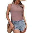 thumbnail image 1 of Tank Tops for Women Sleeveless Eyelet Shirts Gray Pink S, 1 of 7