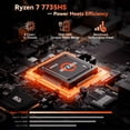 thumbnail image 2 of NIMO 17.3" Gaming Laptop, AMD Ryzen 7 7735HS (8C/16T, Up to 4.75GHz), 32GB DDR5 RAM, 1TB PCIe 4.0 SSD, 100W PD Fast Charging, FHD Display, Backlit KB, Fingerprint, SD Card Reader, Windows 11, 2 of 9
