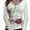 White, variant on Women Slim Fit Pullover Long Sleeve Rose Print Crop Tops Teen Girls Vintage V Neck Fall Tees