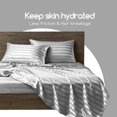 thumbnail image 4 of HTOOQ Satin Bed Sheets, King Size Sheets Set, 4 Pcs Silky Bedding Set with 15 Inches Deep Pocket for Mattress(King, Silver Striped), 4 of 7