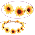 thumbnail image 3 of Corona de girasoles para el cabello, diademas con flores de margaritas, diademas hippies, tocado floral ajustable para novia, 3 of 5