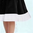 thumbnail image 6 of Christmas Dress for Women Velvet Long Sleeve V Neck Santa Outfit A Line Swing Dress Black XL, 6 of 8