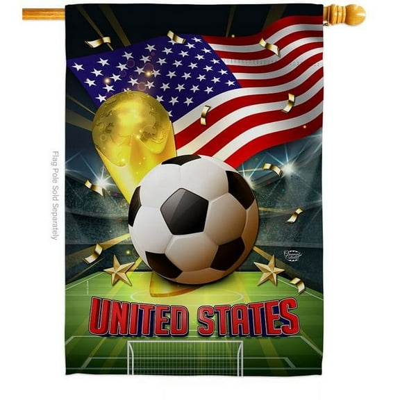 28 x 40 in. World Cup United States Sports Soccer Double-Sided Vertical Decoration Banner House & Garden Flag - Yard Gift