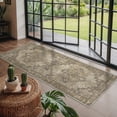 thumbnail image 2 of 5x7 Area Rug for Living Room and Bedroom Machine Washable Non Slip Low Pile Lightweight Print Pattern Indoor Floral Medallion, Dusty Brown, 2 of 8