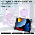 thumbnail image 3 of TECH CIRCLE Case for iPad 9th Generation/iPad 8th Generation/iPad 7th Generation (10.2 Inch, 2021/2020/2019),Rotating Foldable Handle Stand Full-Body Shockproof Rugged Protection Kids Cover,Purple, 3 of 6