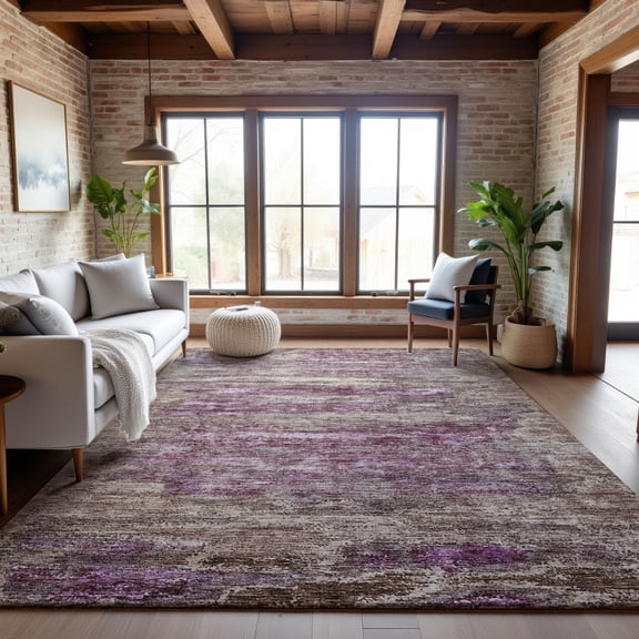 Addison Rugs Mayfield Premium Machine Washable Transitional Abstract Blush Rectangle Rug, 9' x 12'
