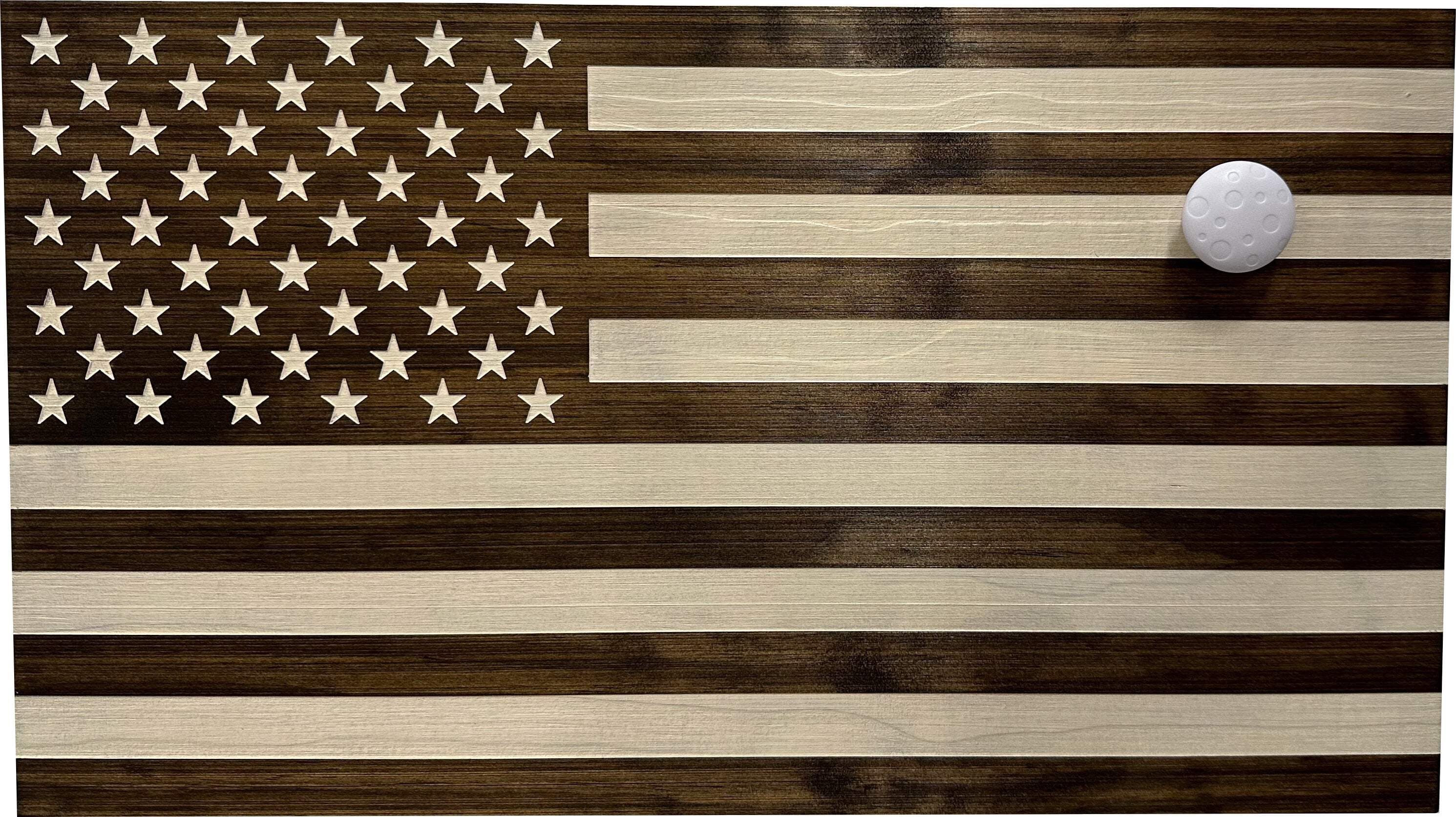 American Flag Hidden Storage Cabinet (Dark Walnut) by Bellewood Designs
