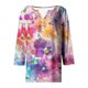 thumbnail image 5 of Fiudx Ofertas Flash Artículos En Oferta Blusa de Manga 3/4 Corta Estampada a La Moda para Mujer, Blusa Informal con Cuello Redondo, 5 of 5