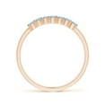 thumbnail image 2 of ANGARA Natural Half Eternity Seven Stone Aquamarine Wedding Ring in 14K Rose Gold for Women (Size-2mm) | March Birthstone, Birthday, Anniversary, Jewelry Gift for Women | Natural Aquamarine Ring, 2 of 11