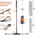 thumbnail image 2 of 36" Large Wrestling mat mop Commercial Dust Mops for Floor Cleaning Push mop with Adjustable Handle for Company Hotel Household Cleaning Supplies, 2 of 6