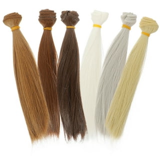 24 Pack Straight Synthetic Doll Hair Wefts for Rerooting, Wig Making (5.9 in, 12 Colors)