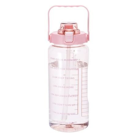 

Hi FANCY 2000mL Plastic Water Bottle Outdoor Water Mug with Straw Pink Sports Water Jug Plastic Travel Cups Leak-Proof Drinking Flask for Outdoor Sports Travel