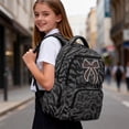 thumbnail image 5 of Yspwyqan Kids School Backpack, Black Grey Leopard Print Bow Backpack for Kids Girls, 600D Polyester Lightweight Bookbag for Preschool Kindergarten Elementary, 5 of 7