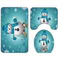 thumbnail image 4 of KEINXS 4Pcs Christmas Snowman Shower Curtain Set Bath Mat Toilet Cover Rug  Home Bathroom Decor, 4 of 9