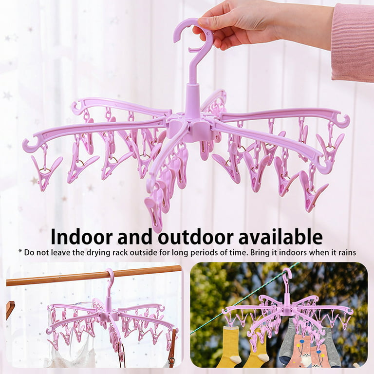 Baby hanger Plastic Laundry Hanger with Clips, Foldable Clip