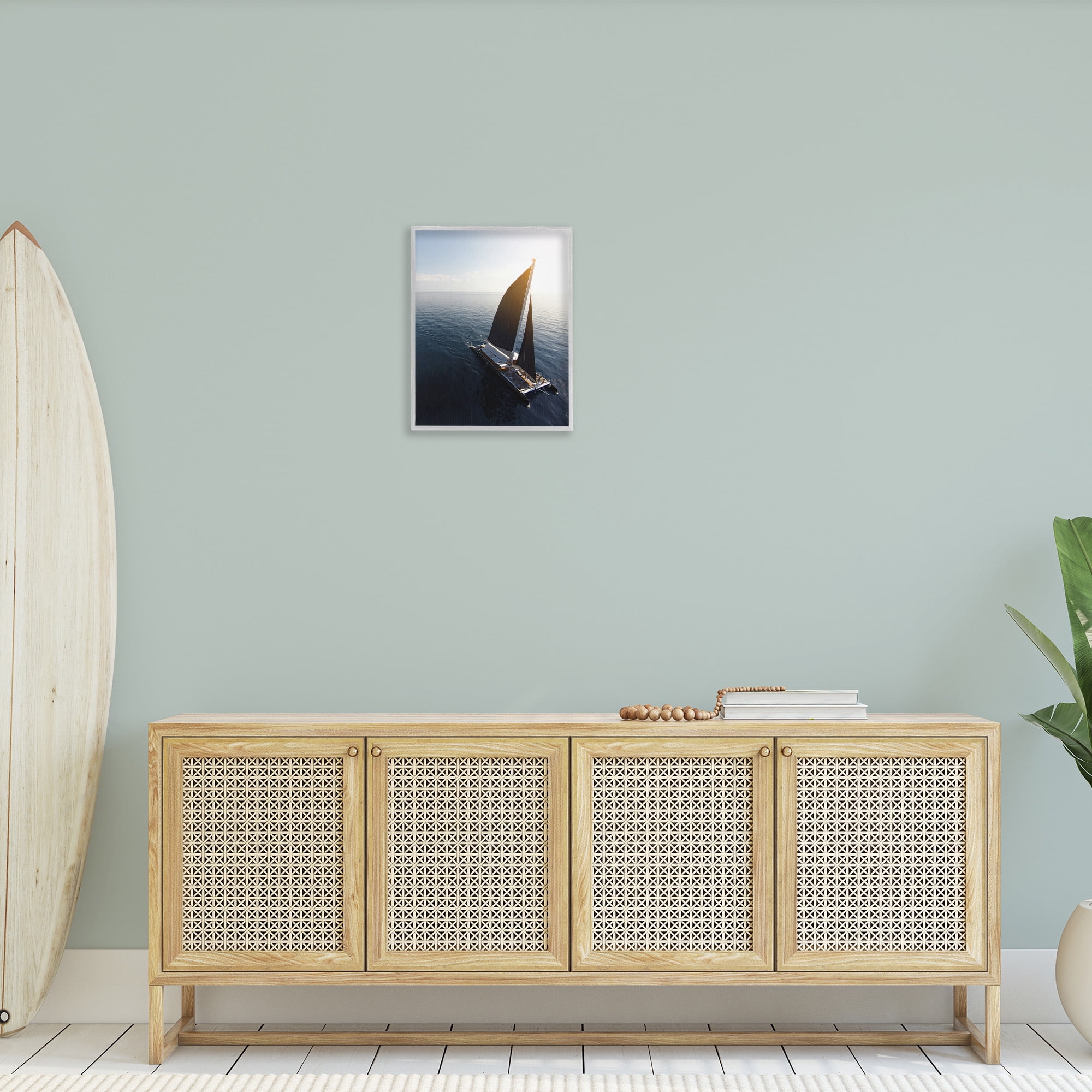 Stupell Industries Nautical Barge Photography Transportation Photography Gray Framed Art Print Wall Art, 16 x 20